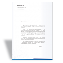 Modèle lettre de motivation design