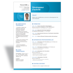 Modèle CV Word Développeur d'activité
