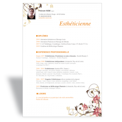 Modèle CV Word Esthéticienne V