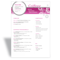 Modèle CV Word Coiffeuse